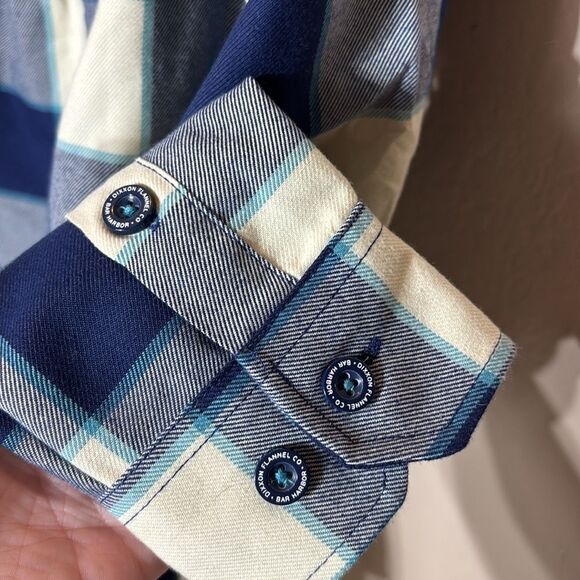 Dixxon men’s small bar harbor Maine plaid flannel pearl button snap - Picture 5 of 7
